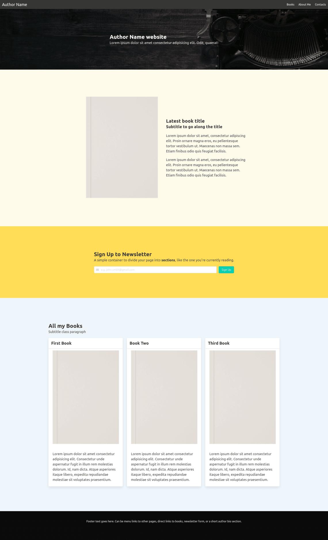 Author standard website template