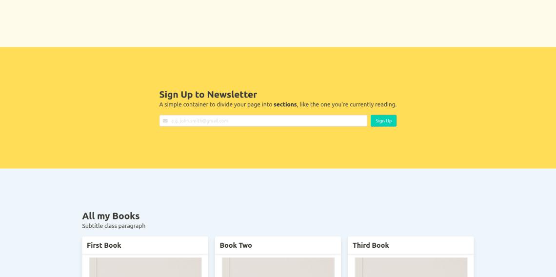 Author standard website newsletter sign-up form