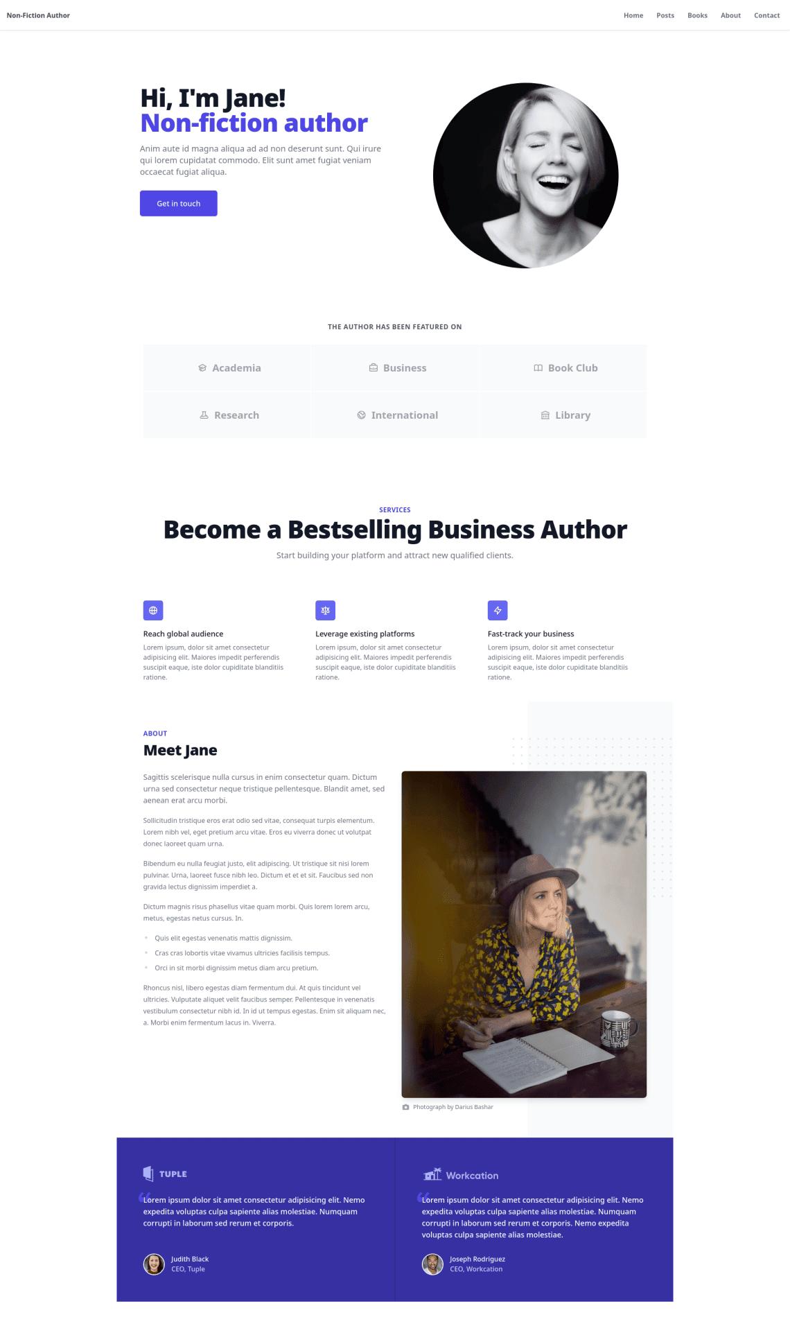 Nonfiction author website template